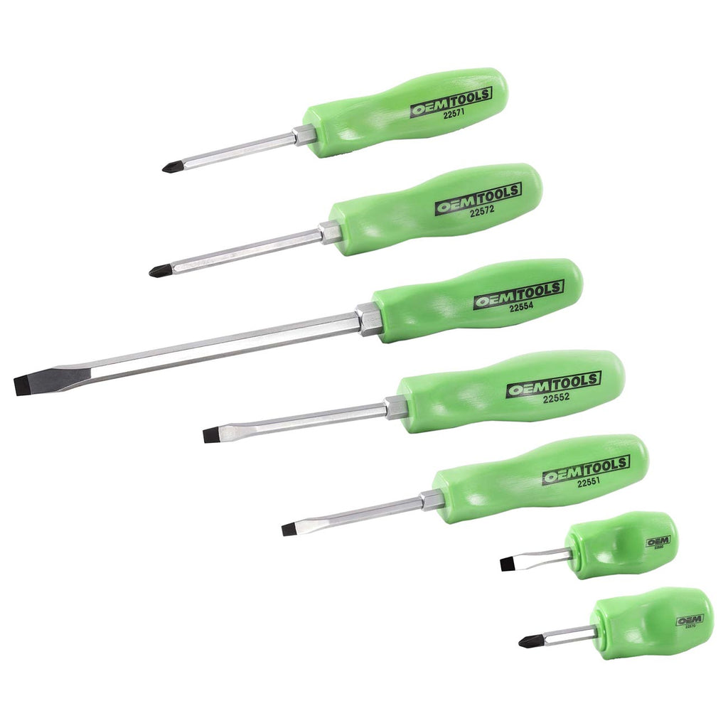 OEMTOOLS 23999 Mechanic's Screwdriver Set, 8 Piece | 8 Commonly Used Slotted Flathead & Phillips Screwdrivers | Auto Mechanic & Technician, & Homeowner Tools | Alloy Steel