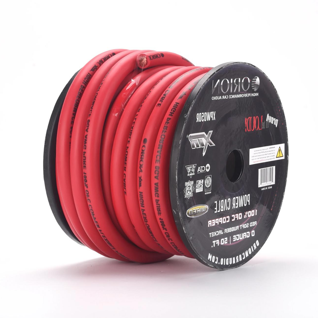Orion XTR XPW050R 0 Gauge Wire Roll (50ft) 100% OFC Copper - High Powered Car Audio/Amplifier Power & Ground Cable, Battery Cable, Electrical, Welding Battery, RV Trailer Wiring