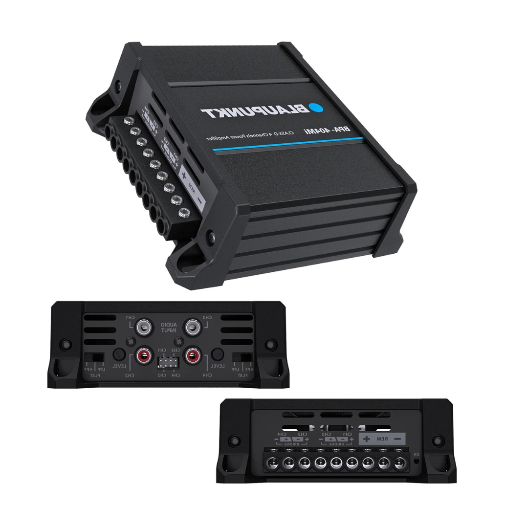 Blaupunkt BPA404MI Micro 4-Channel Car Amplifier – 420W RMS / 1000W Max, Compact High-Performance Amp