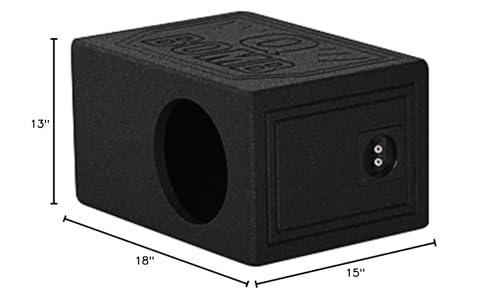 Rockville RQB8 Single 8" Side Ported Subwoofer Enclosure, Deep Bass, Bed Liner Finish, Durable MDF, for Car Audio Enthusiasts
