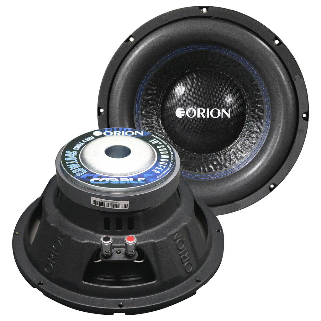 ORION CBW104S Cobalt Series 10” Car Subwoofer, 1200W Max, 300W RMS, Single 4 Ohm, 2” OFC Voice Coil, UV-Coated Cone, Foam Surround – Reliable Subwoofer for Car Audio Systems & Sub Boxes