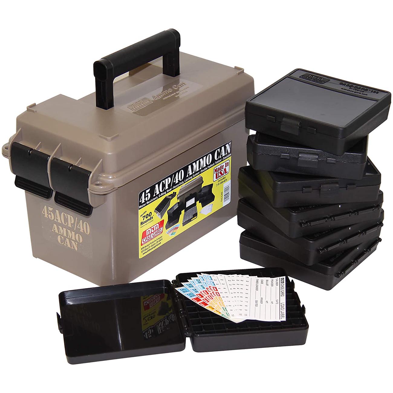 MTM ACC45 Ammo Can Combo, Holds 700 Rounds, Bulk Ammo Storage, Stackable, USA Made, Dark Earth