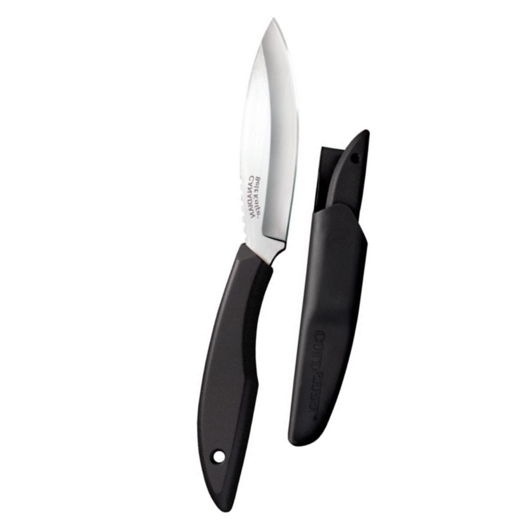 Cold Steel Canadian Belt 4" German 4116 Stainless Steel Fixed Blade Drop Point Outdoor Hunting Utility Knife, 4.5" High Impact Polypropylene Handle, Durable Secure-Ex Sheath Included