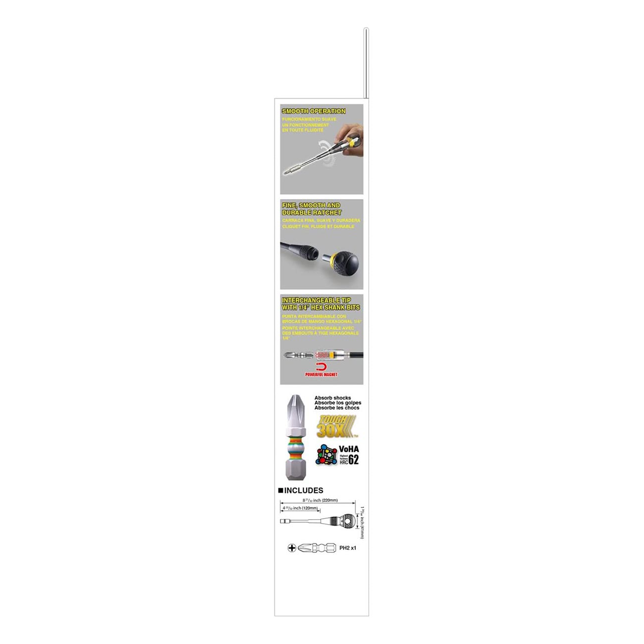 VESSEL - BALL GRIP Ratchet Interchangeable Screwdriver 2200MBH120