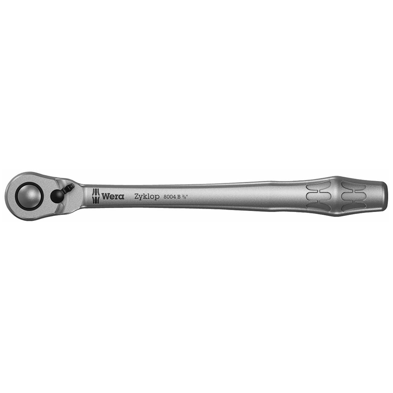 Wera 05004034001 8004 B Zyklop Metal Ratchet with Switch Lever – 3/8″ Drive, 72-Tooth, Slim Heavy-Duty Ratchet