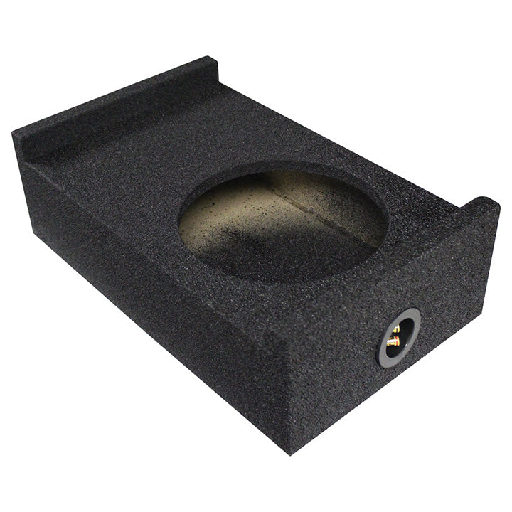QPower QBSHALLOW12DF QBOMB Single 12″ Sealed Downfire/Behind-Seat Subwoofer Box