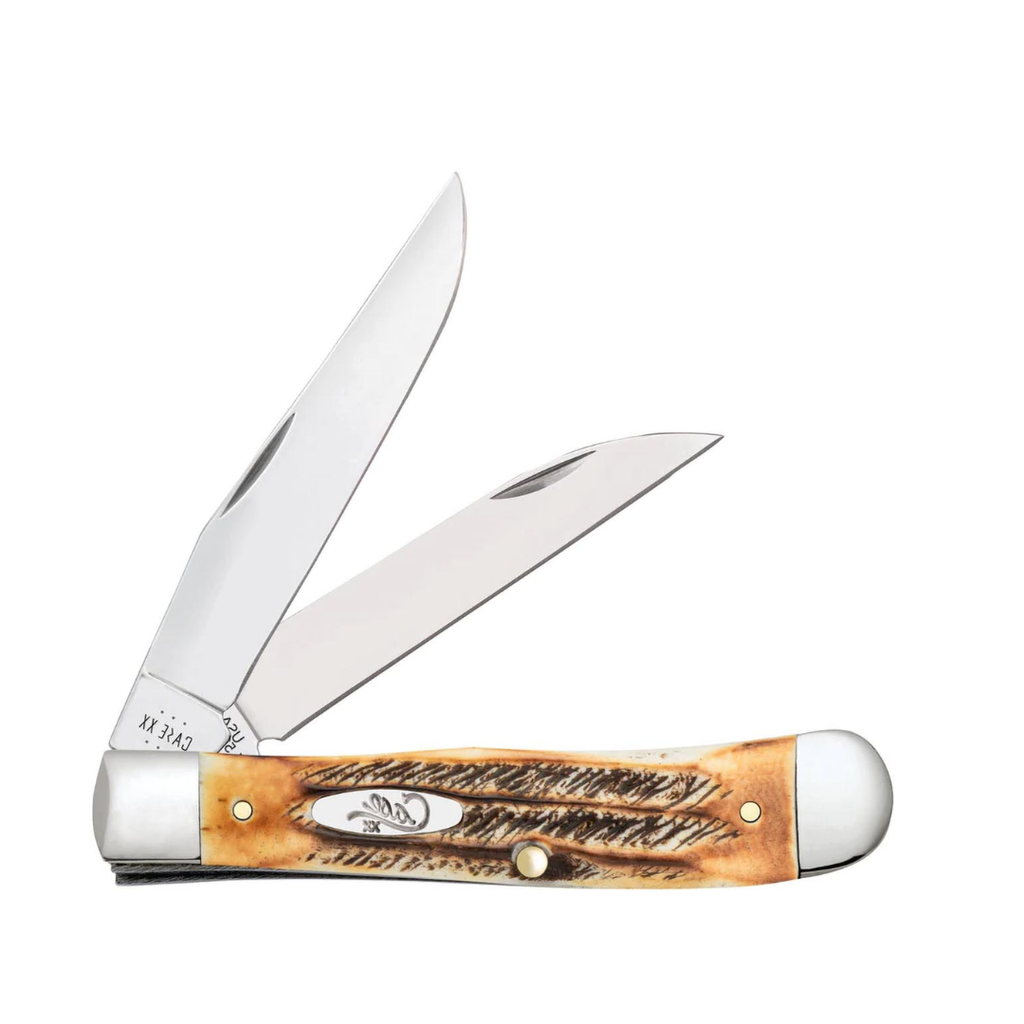 Case Knives 6.5 BoneStag Trapper Folding Pocket Knife CASE65329 – Tru-Sharp Stainless Steel Blades