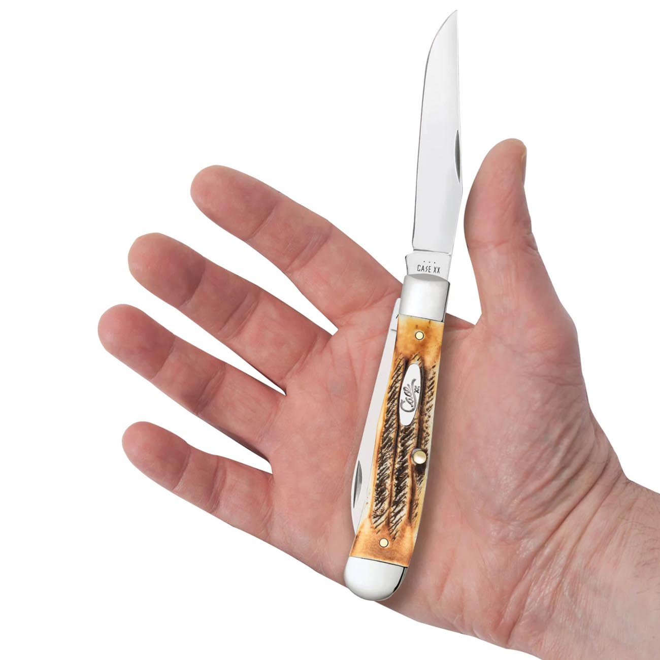 Case Knives 6.5 BoneStag Trapper Folding Pocket Knife CASE65329 – Tru-Sharp Stainless Steel Blades
