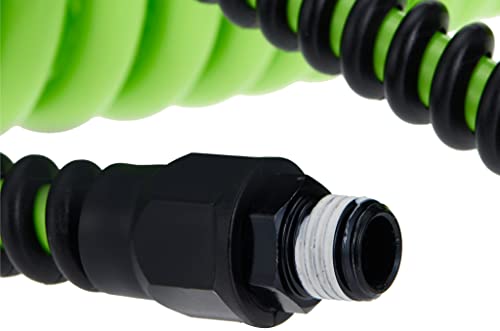 Flexzilla LP1415AFZ Polyurethane Recoil Air Hose | 15 Feet | All Weather Flexibility | Increased Flexibility and Improved Recoil Memory | Pre-Applied Thread Sealer