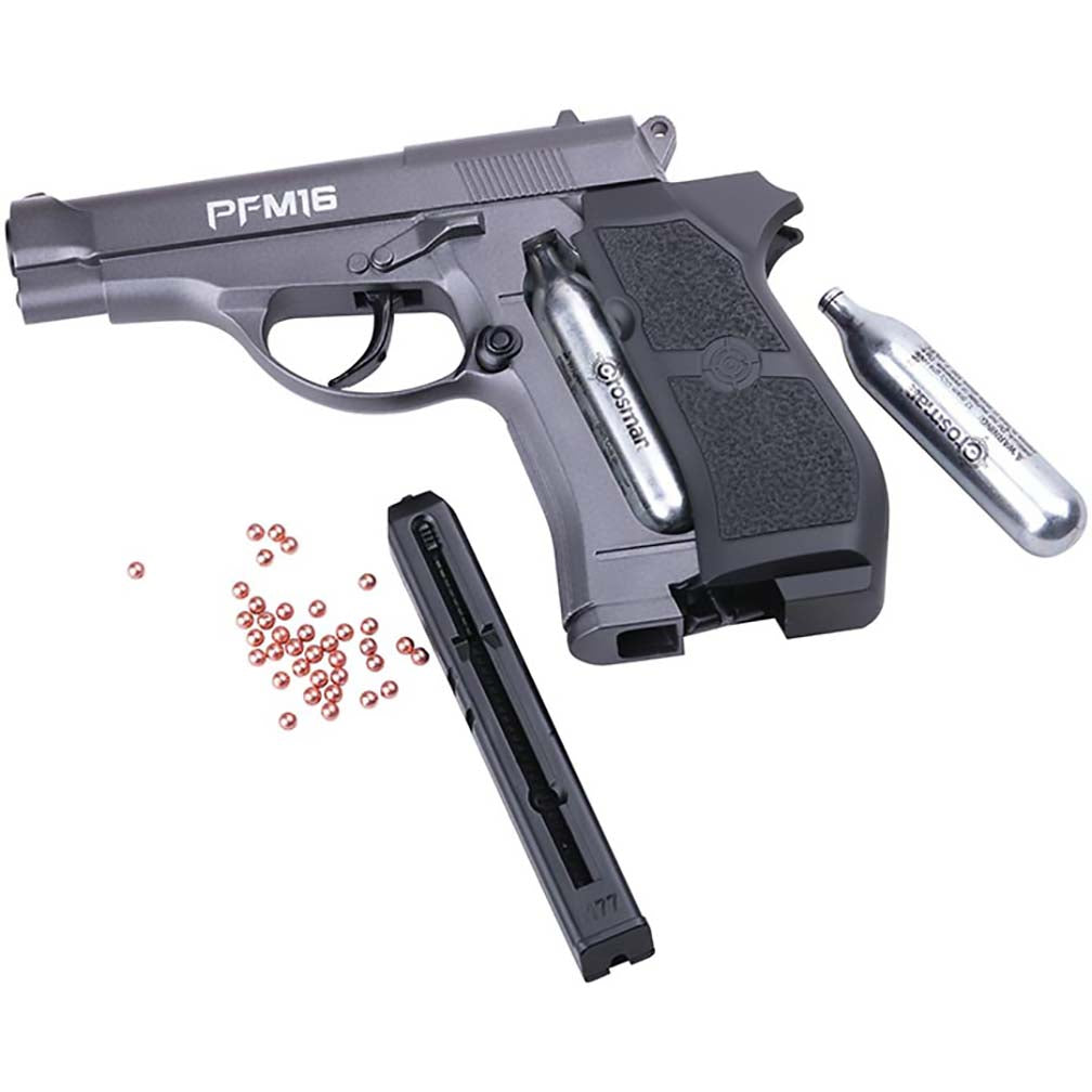Crosman PFM16 CO2-Powered Full Metal BB Air Pistol, Silver