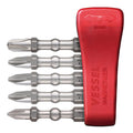 VESSEL Impact Ball Torsion Bits Assort X50 5PC with MAG Charge Holder (PH1/PH2/PH2/PH2/PH3) (IBMG50K001)