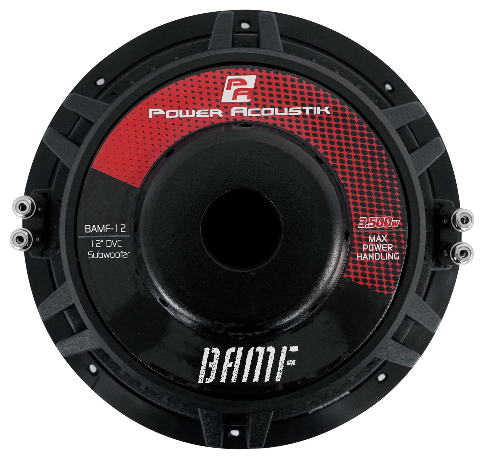 Power Acoustik BAMF-124 BAMF Series Subwoofer (12", 3,500 Watts max, Dual 4Ω), Black