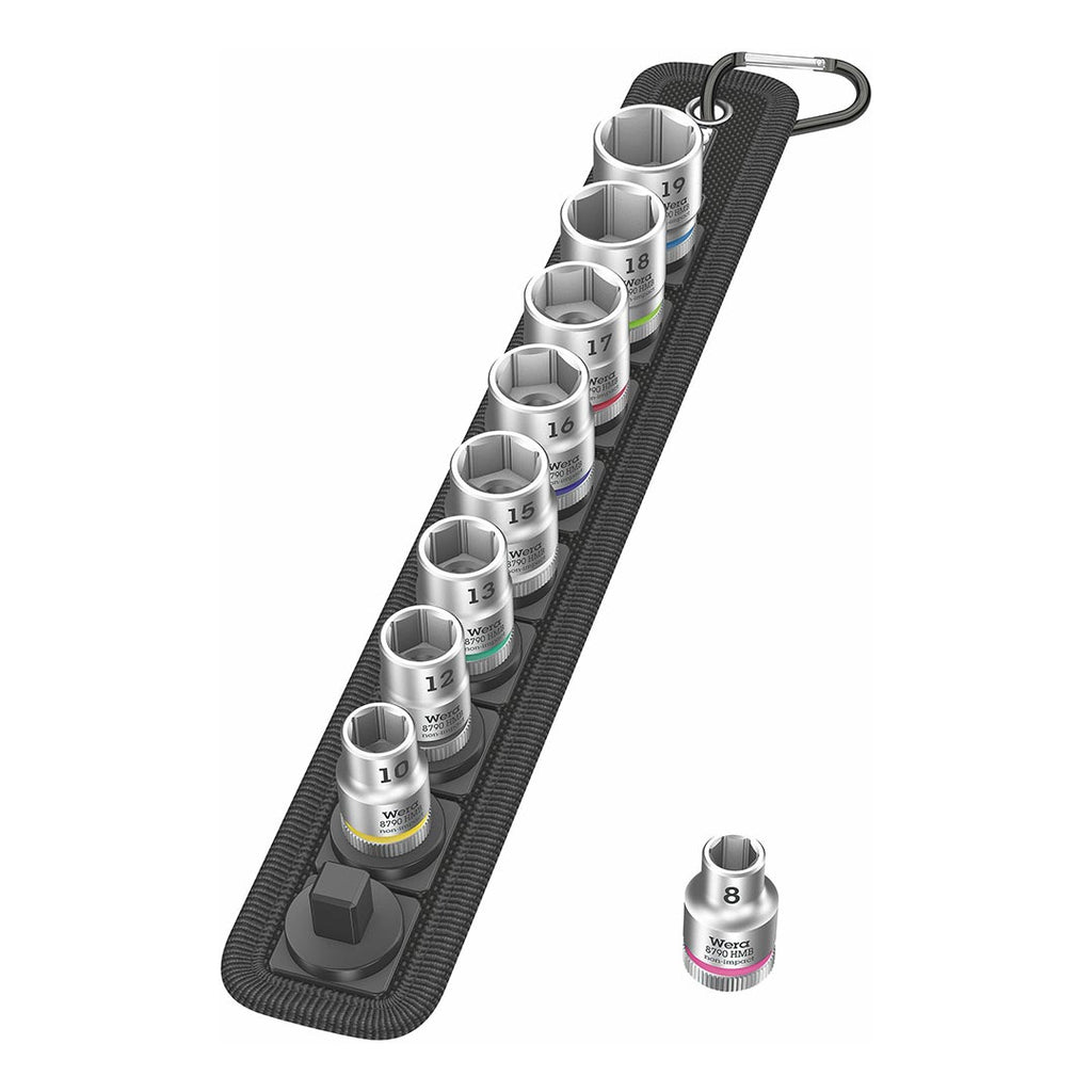 Wera 3/8″ Drive Metric Socket Set on Storage Belt (9 Piece Set)
