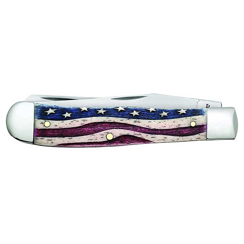 Case WR XX Pocket Knife Patriotic Smooth Natural Bone Trapper Item #64132 - (6254 SS) - Length Closed: 4 1/8 Inches
