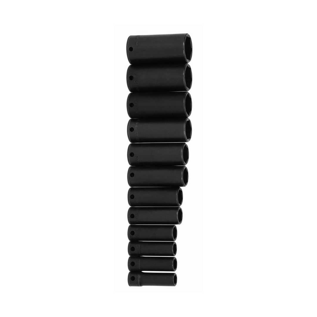 Williams JHWWS-12-12 SUPERTORQUE 12-Piece 3/8-Inch Drive Deep Impact 6 Point Socket Set, Black Industrial Finish, Designed for Maximum Engagement on 6-Point Fasteners
