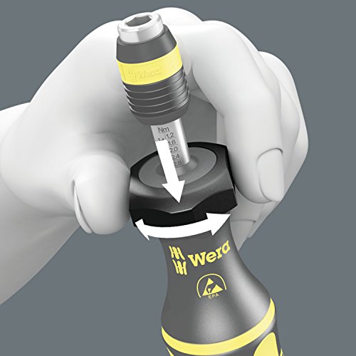 Wera 05074734001 Kraftform ESD 7446 Hexagon Torque Screwdriver, 1/4" Head, 11.0-29.0"/lbs Variable Torque AdjustmentRange