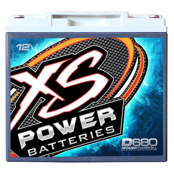 XS Power D680 1000 Amp AGM Battery with M6 Terminal Hardware - 12 Volt 20Ah 370CA Deep Cycle AGM Battery for Car Audio Stereo Systems - 13.69 lbs, Maintenance Free, Sealed Powercell