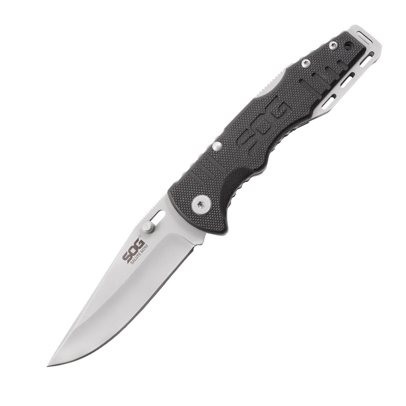 SOG Salute Mini Tactical Knife- EDC Folding Pocket Knife with 3.1 Inch Blade, Adjustable Thumb Stud and Low Carry Bayonet Clip, Bead Blasted (FF1001-CP)