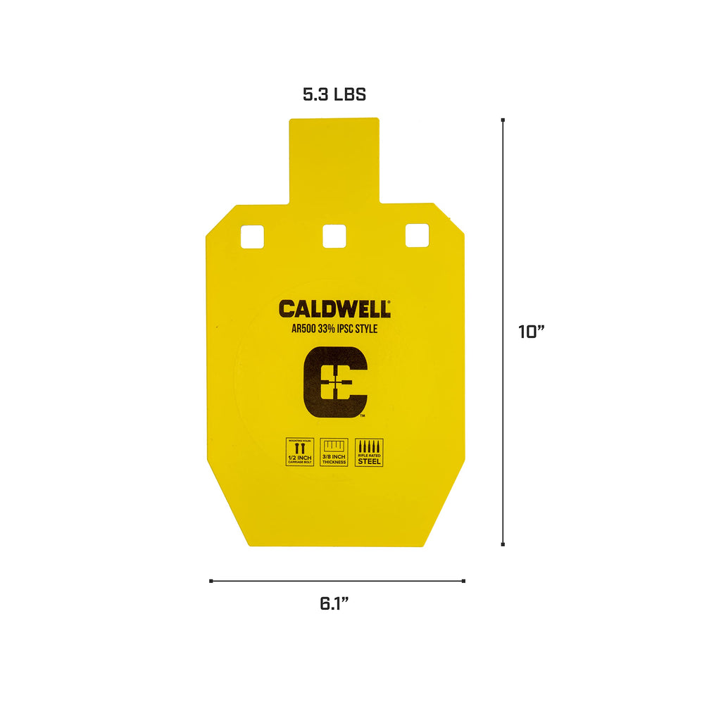 Caldwell High Caliber AR500 Steel Target 33% ISPC, 3/8" Thickness, Rifle Rated for Precision Shooting and Target Practice