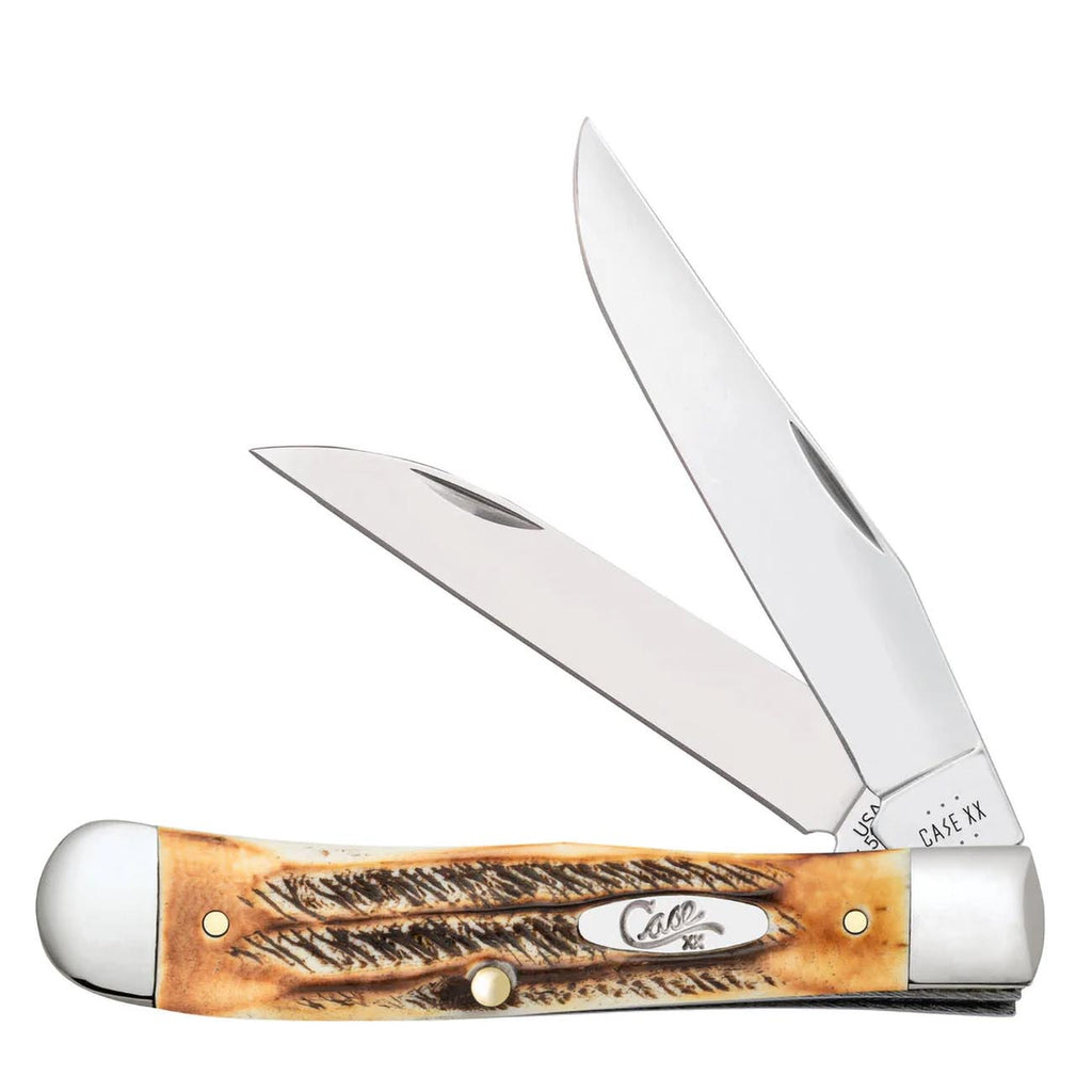 Case Knives 6.5 BoneStag Trapper Folding Pocket Knife CASE65329 – Tru-Sharp Stainless Steel Blades