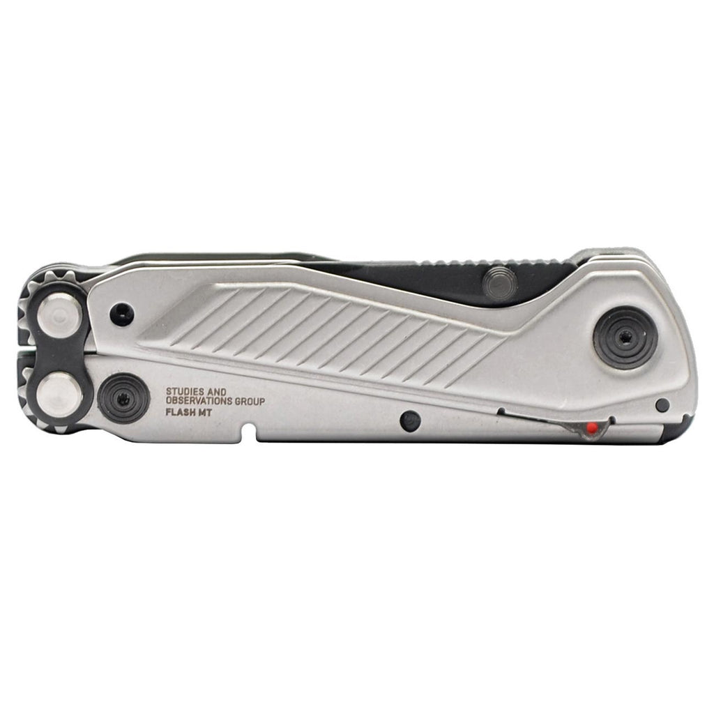 SOG Everyday Daily Solution EDC CRYO D2 Steel Compact Pocket Size Flash MT Multi-Tool, 7 Tools, Stainless-Steel Housing, Silver & Black