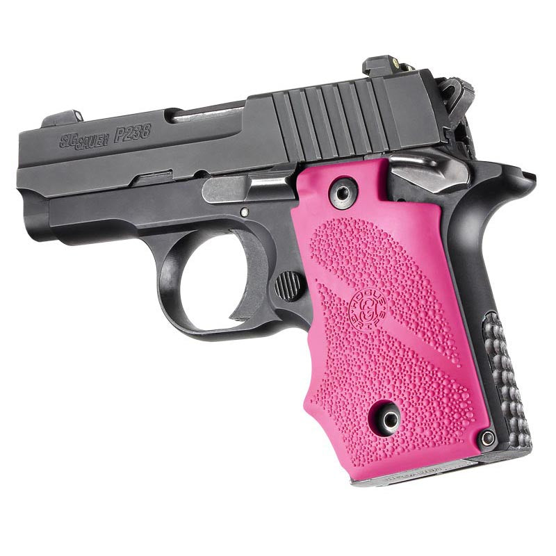 Hogue Sig P238 Grips Rubber w/Finger Grooves, Desert Pink