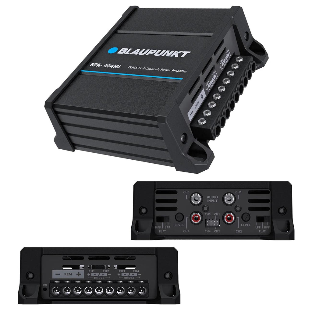 Blaupunkt BPA404MI Micro 4-Channel Car Amplifier – 420W RMS / 1000W Max, Compact High-Performance Amp