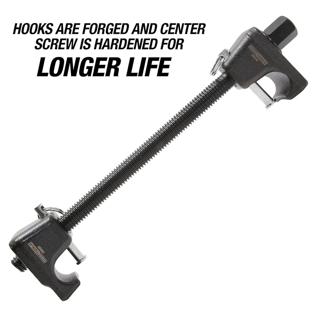 OEMTOOLS 25550 MacPherson 10.75 Inch Strut Spring Compressor, Automotive Suspension System Maintenance Tool, 2-Piece Universal Spring Compressor Tools with 9.75 Inch Maximum Safe Opening, Forged Hooks