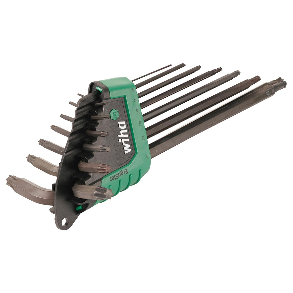 WIHA 36689 ErgoStar Torx Ball End and Standard L-Key Set T5-T45 in Automatic Fast Open Holder, 13-Piece