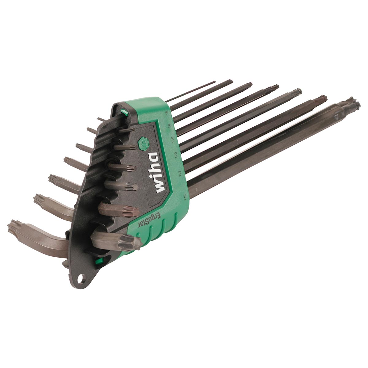 WIHA 36689 ErgoStar Torx Ball End and Standard L-Key Set T5-T45 in Automatic Fast Open Holder, 13-Piece