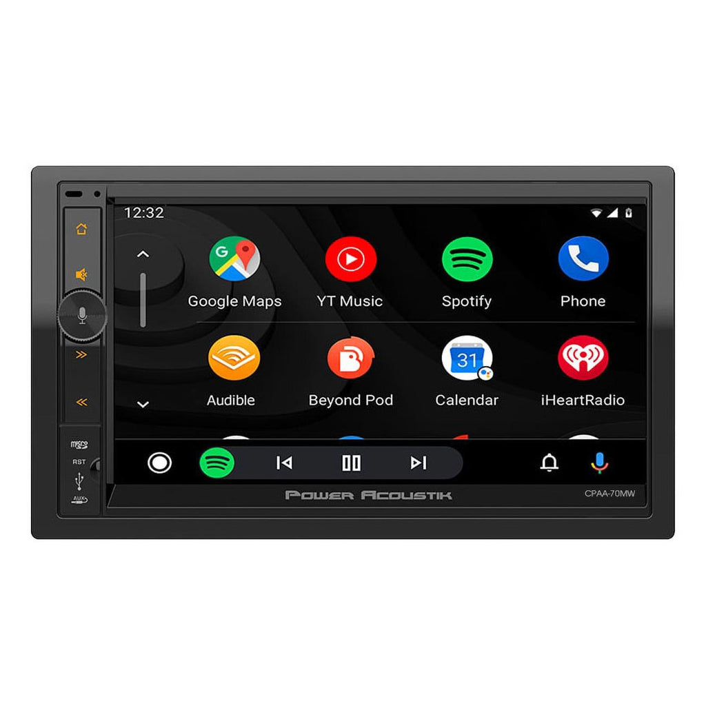 Power Acoustik CPAA70MW 7” Double DIN Car Stereo – Wireless Apple CarPlay & Android Auto, Bluetooth, Touchscreen Multimedia Receiver, Backup Camera Ready
