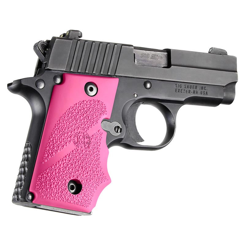 Hogue Sig P238 Grips Rubber w/Finger Grooves, Desert Pink