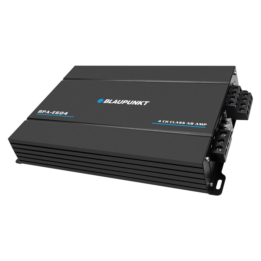BLAUPUNKT BPA-E604 4-Channel Class AB Car Amplifier - 1800W Max Power, Bridged 360W RMS - Compact Design for Superior Sound Clarity
