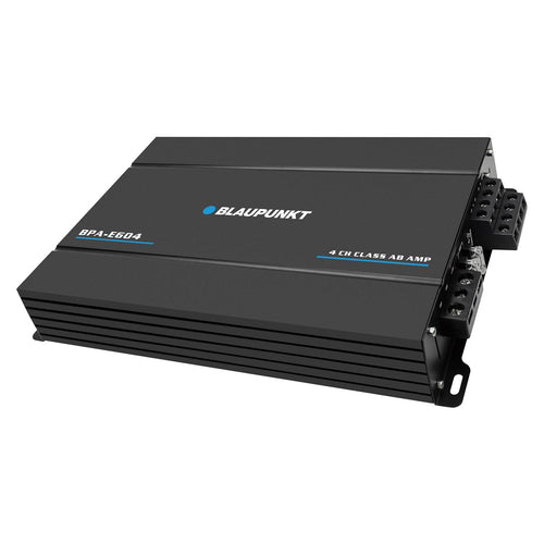 BLAUPUNKT BPA-E604 4-Channel Class AB Car Amplifier - 1800W Max Power, Bridged 360W RMS - Compact Design for Superior Sound Clarity
