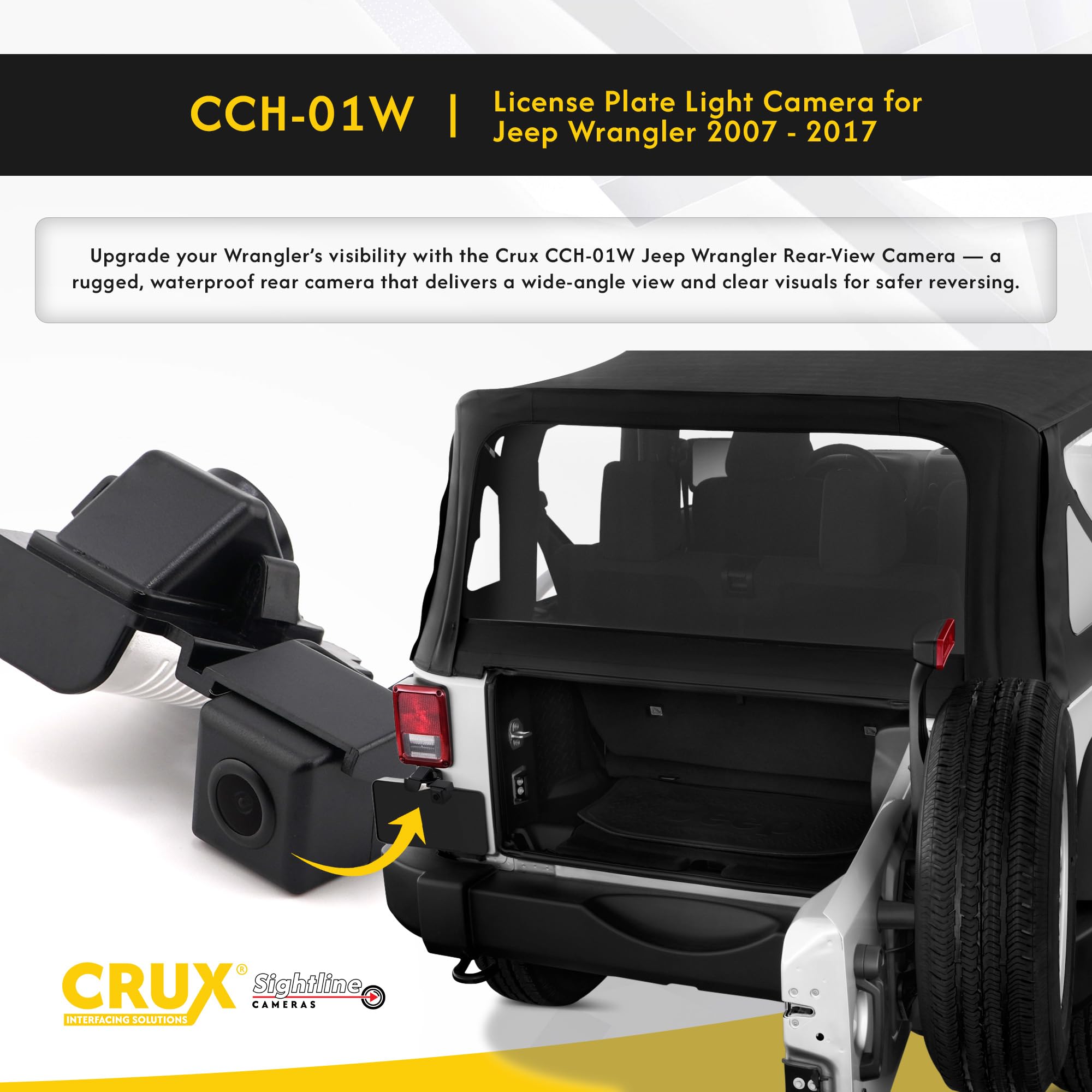 Crux CCH-01W CRUX CCH-01W Rear-View Camera for Select 2007-Up Jeep Wrangler Models
