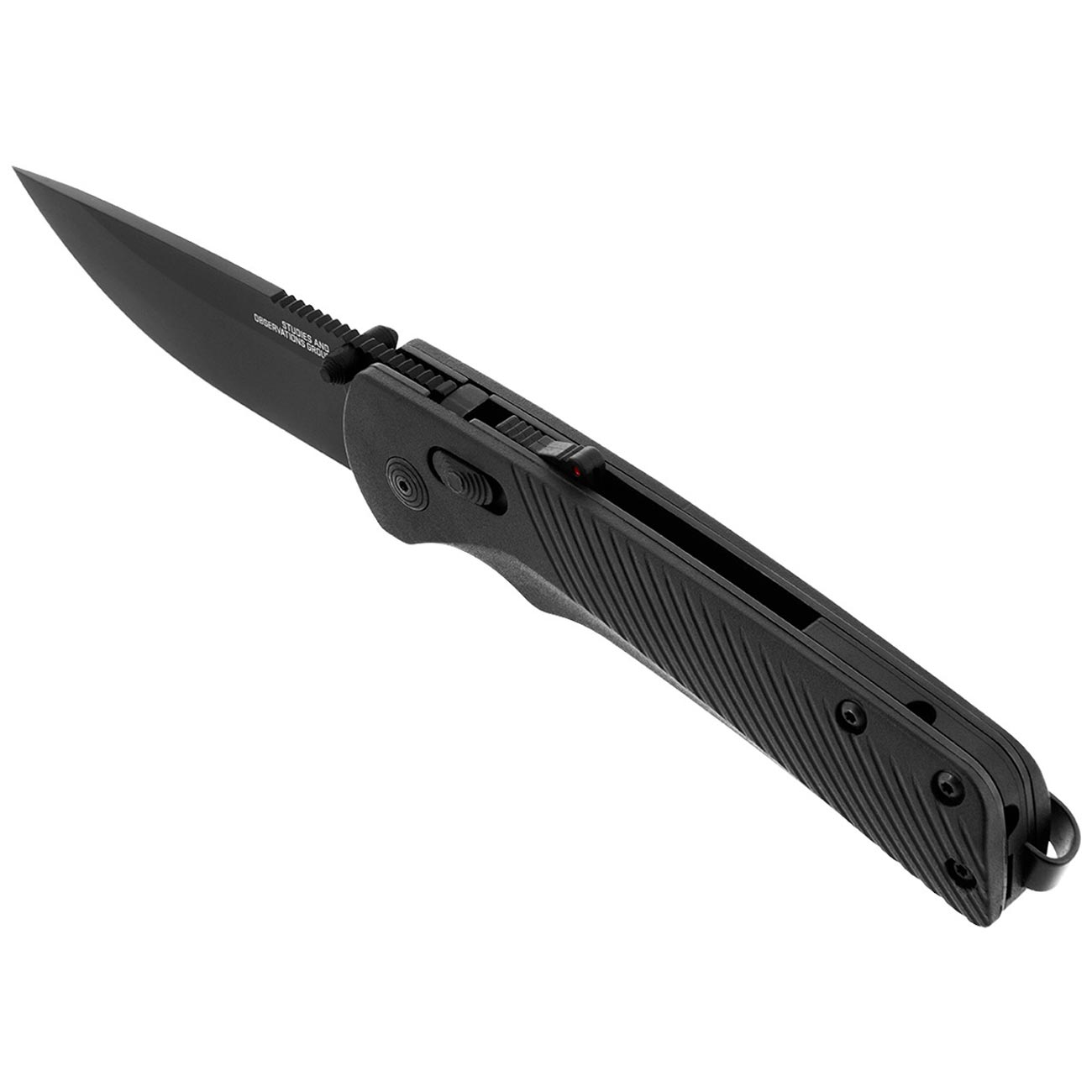 SOG Flash AT Daily Carry Ambidextrous Straight Pocket Folding Knife | Ergonomic Handle & Deep-Carry Clip | D2 Steel Blade, Blackout