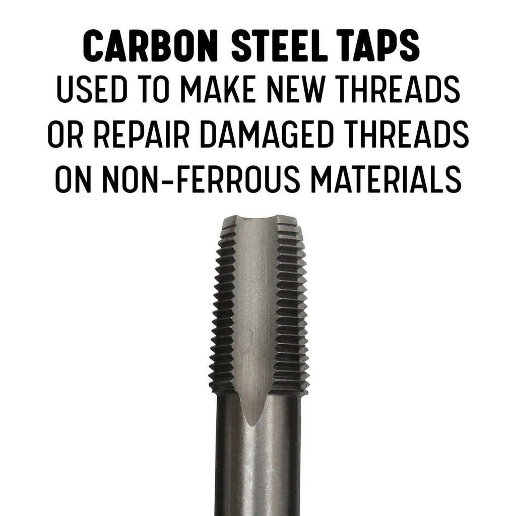 DRILL AMERICA Carbon Steel NPT Pipe Tap Set In Carry Pouch 1/8" - 3/4" (5 Piece Set)