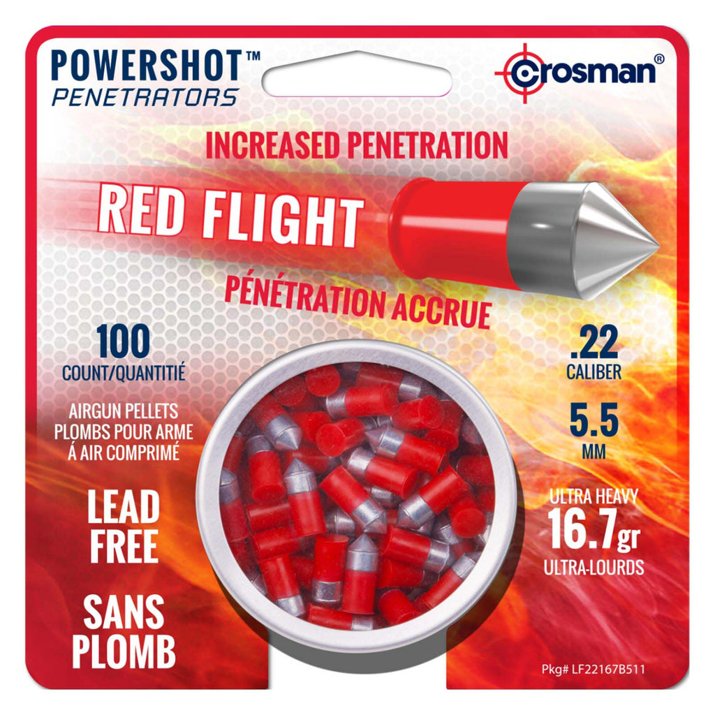 Powershot Red Flight Penetrator (Red), .22 Caliber, 16.7 Grain, 100 Count