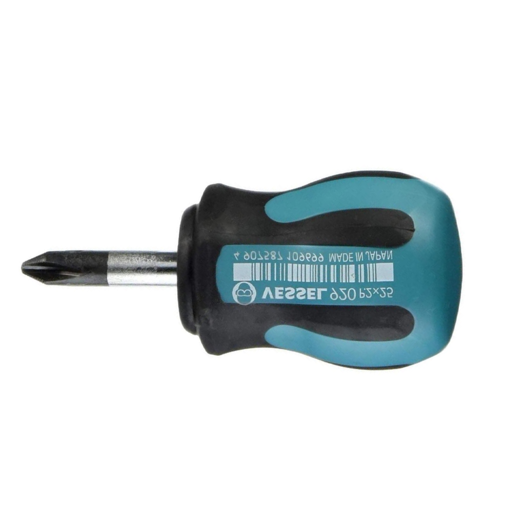 Vessel 920P225 Megadora JAWSFIT Stubby Screwdriver – JIS Cross-Point +2 x 25mm