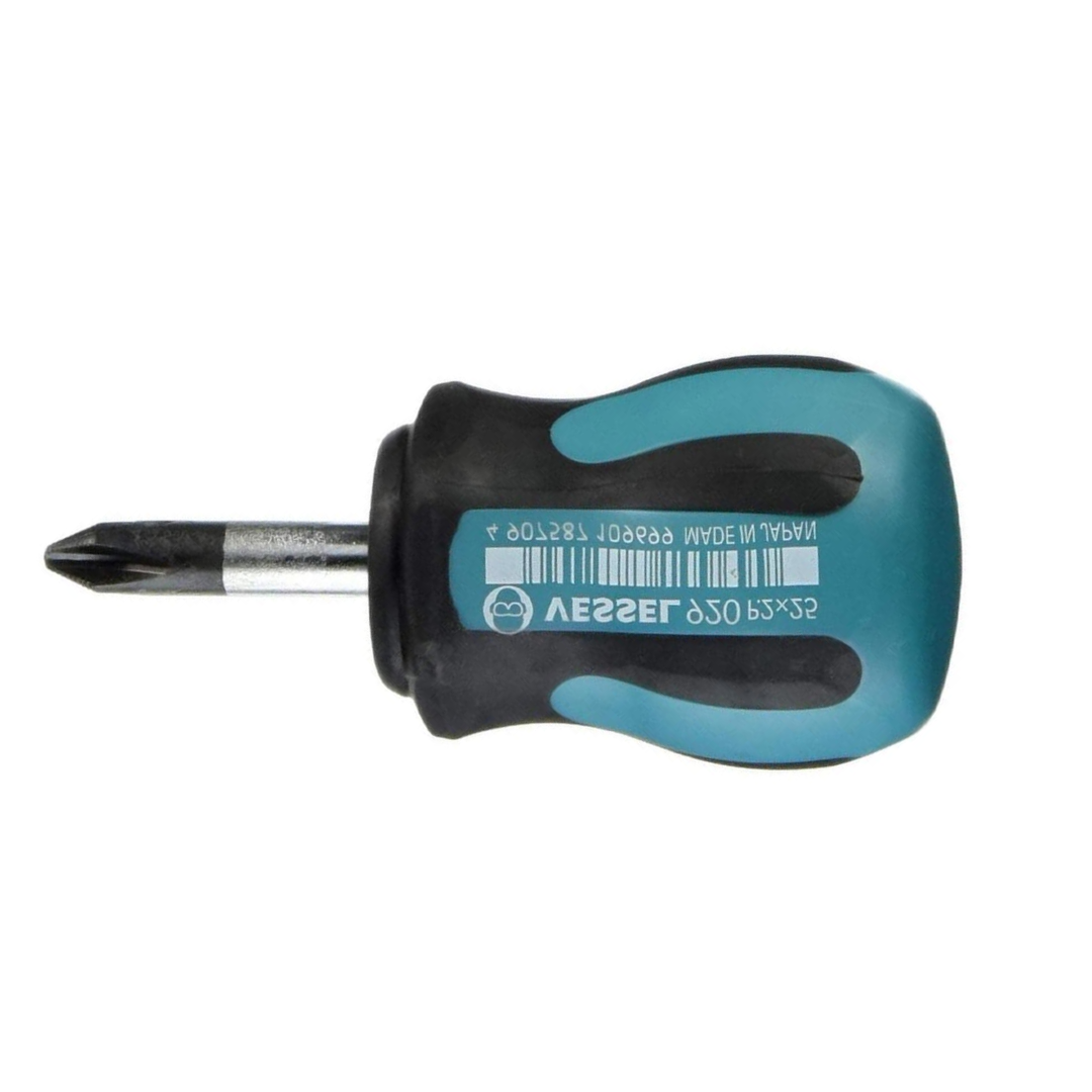Vessel 920P225 Megadora JAWSFIT Stubby Screwdriver – JIS Cross-Point +2 x 25mm