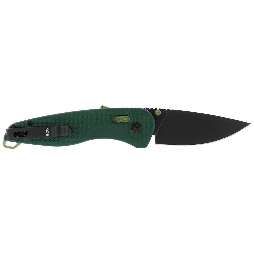 SOG Aegis AT Ambidextrous Outdoor Pocket Easy to Carry Folding Knives | CRYO D2 Stainless Steel Blade | AT-XR Lock, Forest/Moss