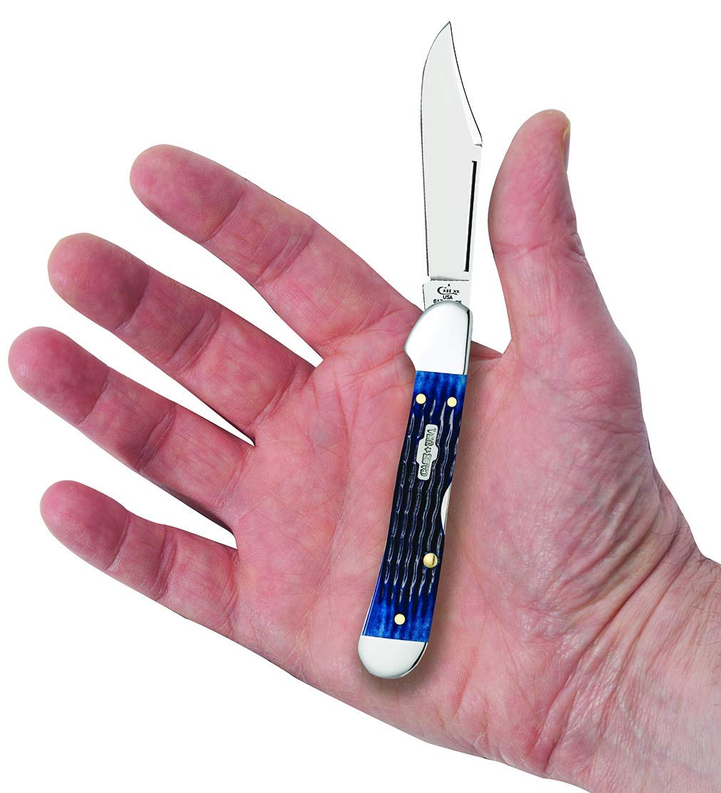 Case WR XX Pocket Knife Navy Blue Rogers Corn Cob Jigged Bone Mini Copperlock Item #2864 - (61749L SS) - Length Closed: 3 5/8 Inches