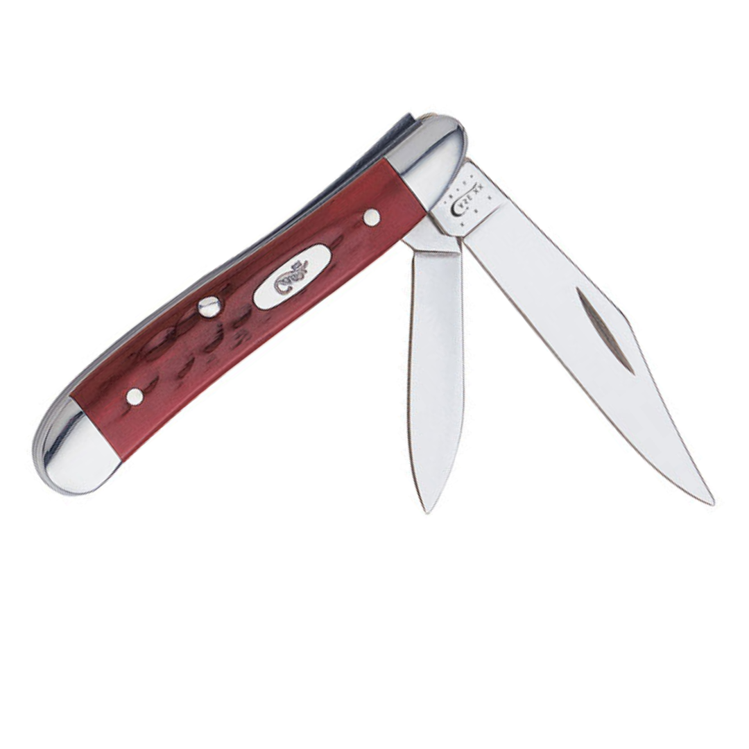 Case Pocket Worn Old Red Bone Peanut Folding Pocket Knife Tru-Sharp Steel USA CASE781