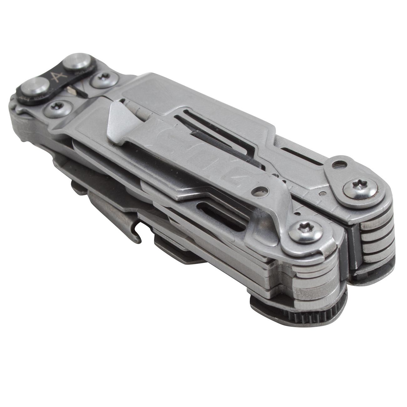 SOG PowerLitre Mini Utility Multi-Tool w/ 19 Lightweight Tools, Compact 5 Inch Long Utility Tool with Knife, Screwdriver, Hex Bit Holder, Stone Wash