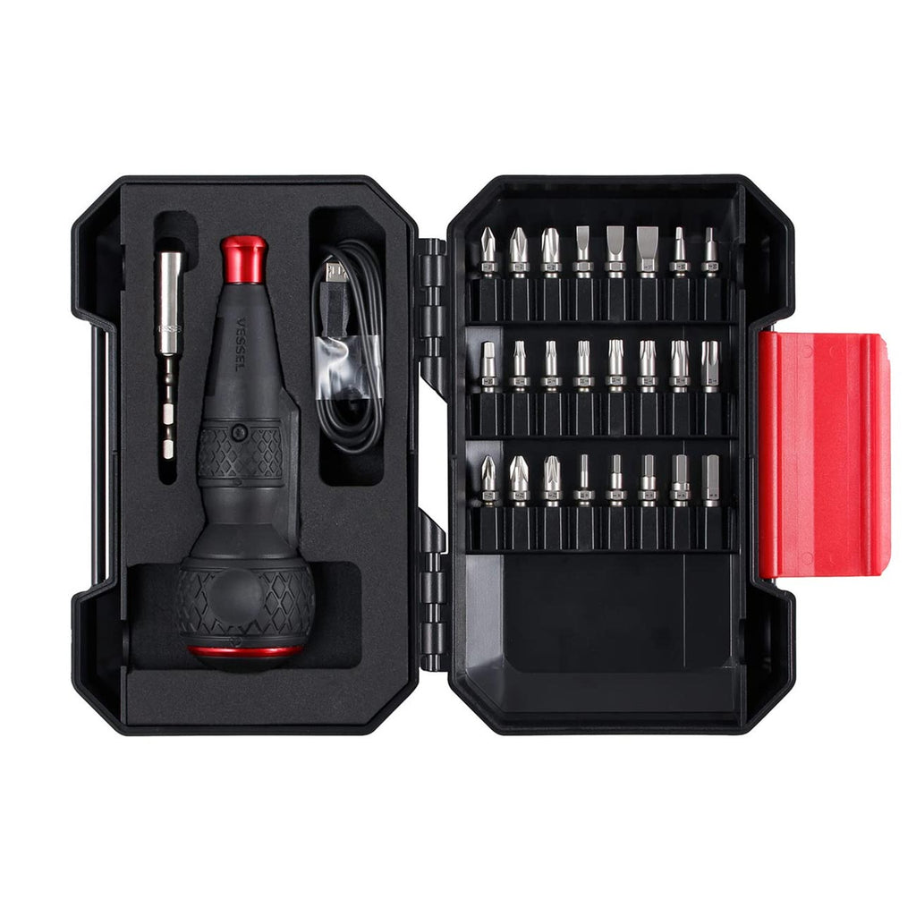 (USA Official) VESSEL e-ASSIST Screwdriver Higher Torque ver. with 25PC. Bit Set
