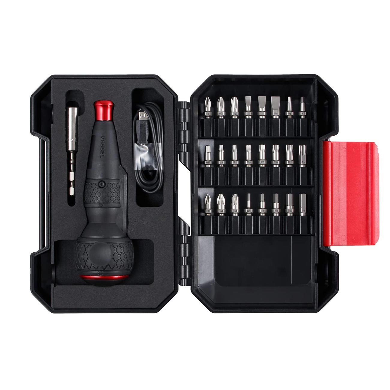(USA Official) VESSEL e-ASSIST Screwdriver Higher Torque ver. with 25PC. Bit Set
