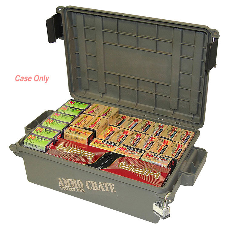 MTM ACR4-18 Ammo Crate Utility Box-Carry up to 65lbs of gear-Stackable design, double padlock for security - Water-resistant O-ring seal - Army Green