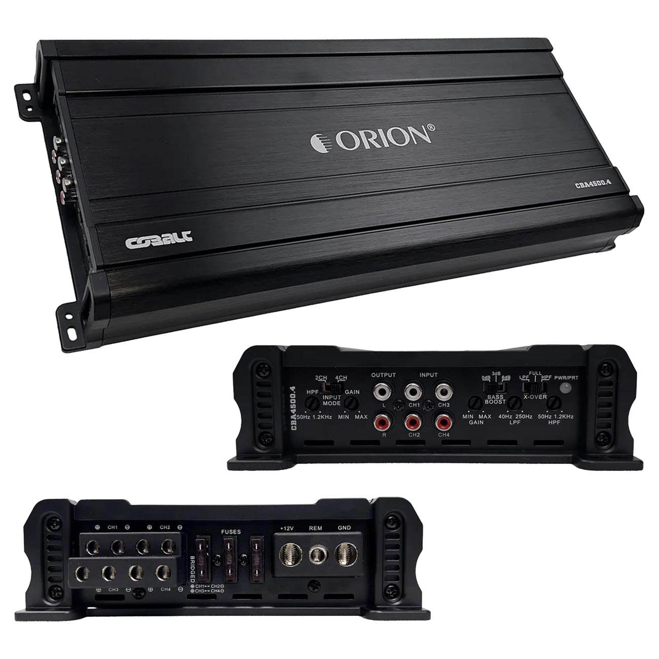 Orion Cobalt Series CBA4500.4 High Efficiency 4-Channel Class A/B Amplifier for Car Audio Stereo - 4500W High Output, 2/4 Ohm Stable, Adjustable Low/High Pass, Bass Boost, MOSFET Power Supply