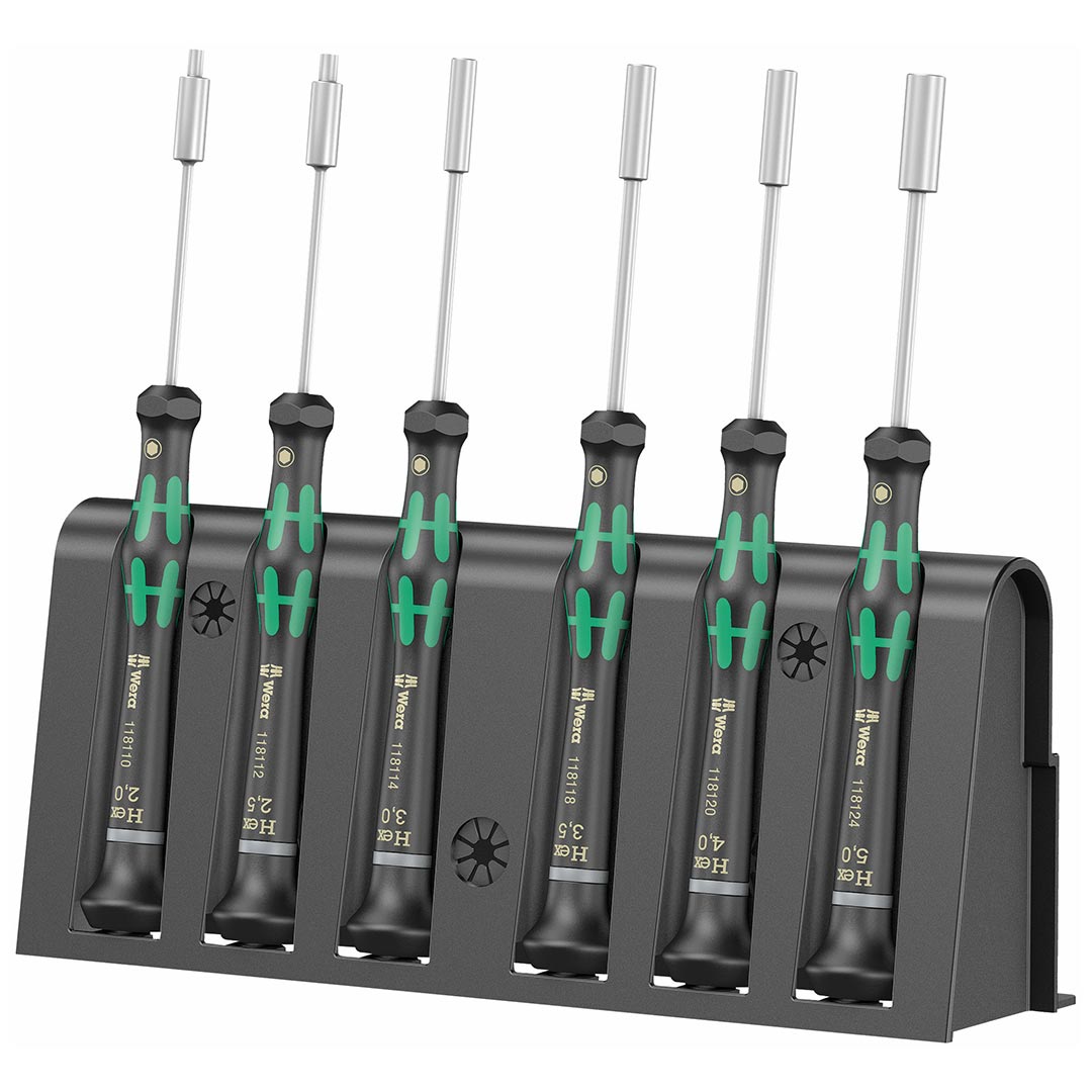 Wera - 5118158001 Kraftform MIcro 2069/6 Precision Nutdriver Set, 6-Piece