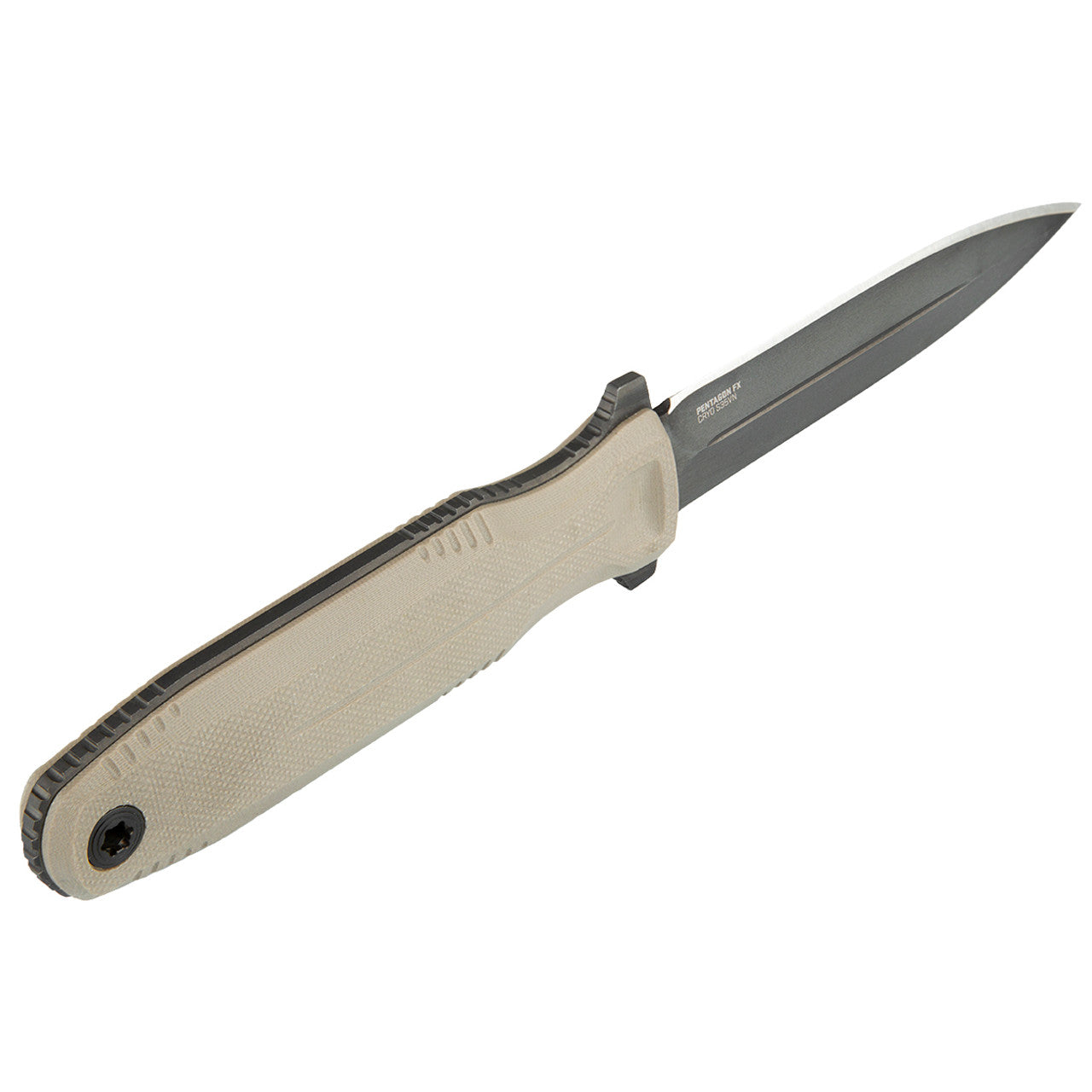 SOG Pentagon FX Professional Hard-Use Full-Sized Fixed Blade Knife for Tactical Needs | CYRO S35VN Full-Tang Steel Blade, FDE